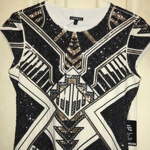 RARE Express Sequin Art Deco Mini Dress - NWT!